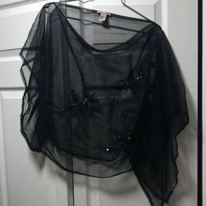 Sheer sequins coverup top